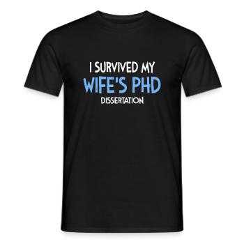 Wife’s phd dissertation cadeau étudiant - T-shirt homme - noir - Devant - AI Model Male 178 light (178cm)