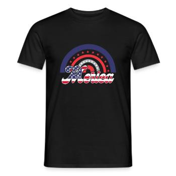 Amerikanische Flagge Regenbogen Merica 4. Juli USA - Männer T-Shirt - Schwarz - Vorne - AI Model Male 178 light (178cm)
