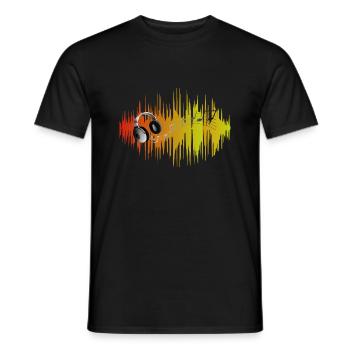 Musik bunt mit Kopfhörer und Noten - Männer T-Shirt - Schwarz - Vorne - AI Model Male 178 light (178cm)