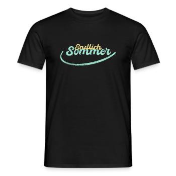 Endlich Sommer summer strand urlaub geschenk - Männer T-Shirt - Schwarz - Vorne - AI Model Male 178 light (178cm)