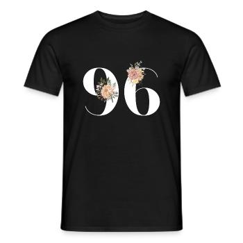 Blumen zum 96-jährigen Jubiläum (Geschenk von 96 Jahren) - Männer T-Shirt - Schwarz - Vorne - AI Model Male 178 light (178cm)
