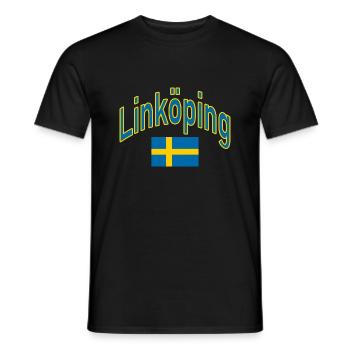 Linköping drapeau suédois - T-shirt homme - noir - Devant - AI Model Male 178 light (178cm)