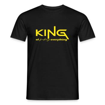 King of everything gift saying yellow - Men's T-Shirt - black - Front - AI Model Male 178 light (178cm)