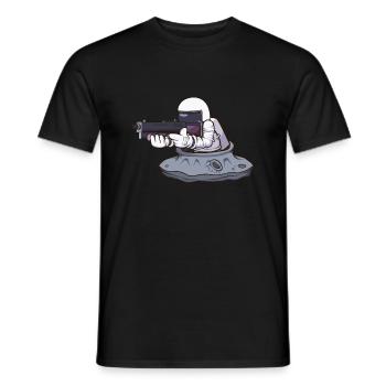 Astronaute avec arme - T-shirt homme - noir - Devant - AI Model Male 178 light (178cm)