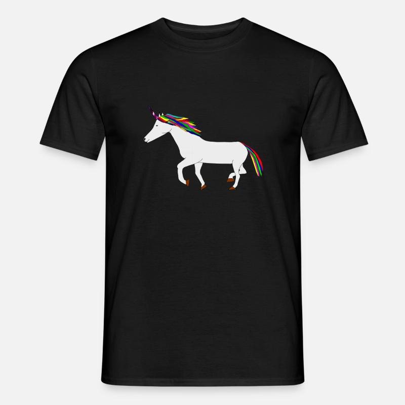 buntes Einhorn - Männer T-Shirt - Schwarz
