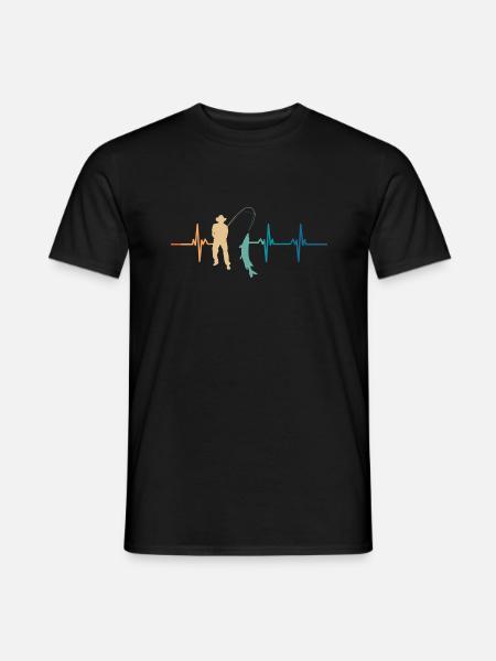Fisherman's Heartbeat - Men's T-Shirt - black
