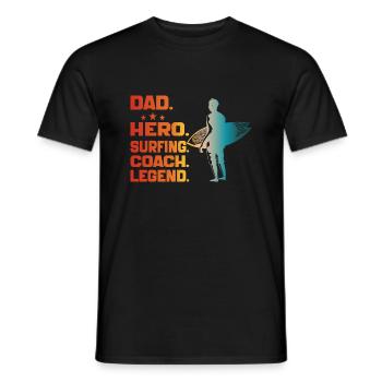 Papa Held Surf Coach Legende Lustig Surfen Papa - Männer T-Shirt - Schwarz - Vorne - AI Model Male 178 light (178cm)