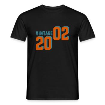 Vintage rétro 2002 - T-shirt homme - noir - Devant - AI Model Male 178 light (178cm)