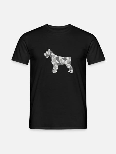GEOMETRIC SCHNAUZER grey - Men's T-Shirt - black