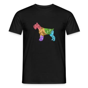 Geometric colorful schnauzer - Men's T-Shirt - black - Front - AI Model Male 178 light (178cm)