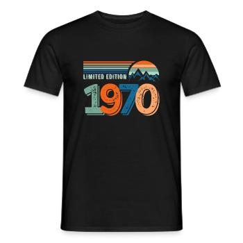 Limitierte Auflage 1970 - Männer T-Shirt - Schwarz - Vorne - AI Model Male 178 light (178cm)
