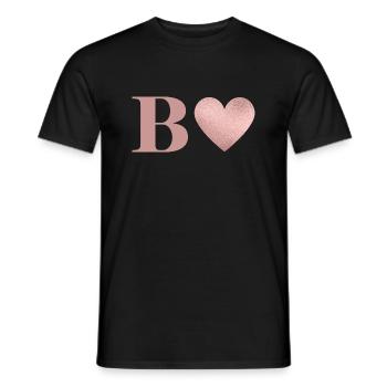 Buchstabe b Herz roségold - Männer T-Shirt - Schwarz - Vorne - AI Model Male 178 light (178cm)