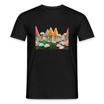 Traumhafter Süßigkeitenwald - Männer T-Shirt - Schwarz - Vorne - AI Model Male 178 light (178cm)