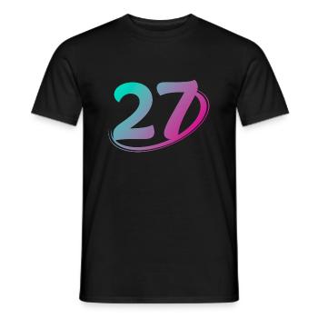 Numéro 27 multicolore - T-shirt homme - noir - Devant - AI Model Male 178 light (178cm)