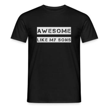 AWESOME LIKE MY SONS Gift for Father Mother - Men's T-Shirt - black - Front - AI Model Male 178 light (178cm)