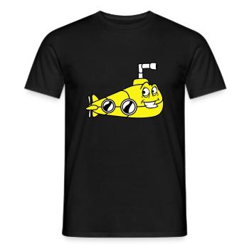 Lustiges U-Boot mit Gesicht Lächelt Comic Cartoon - Männer T-Shirt - Schwarz - Vorne - AI Model Male 178 light (178cm)