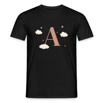 Buchstabe an Sternenwolken - Männer T-Shirt - Schwarz - Vorne - AI Model Male 178 light (178cm)