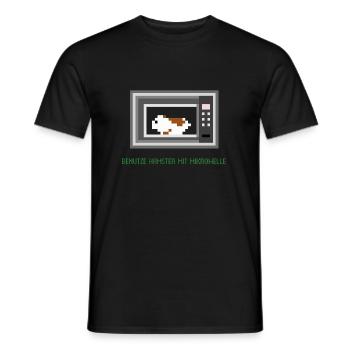 Benutze Hamster mit Mikrowelle - Männer T-Shirt - Schwarz - Vorne - AI Model Male 178 light (178cm)