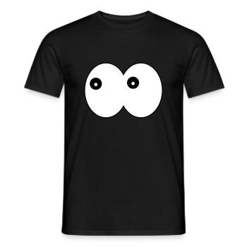 Lustige Augen- Comic Kulleraugen links schauend - Männer T-Shirt - Schwarz - Vorne - AI Model Male 178 light (178cm)