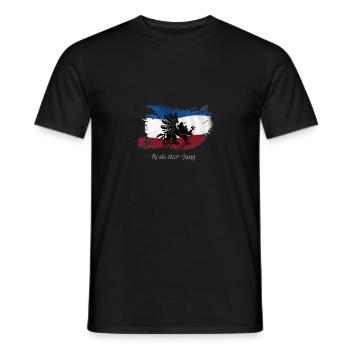 rostocker_jung_weiss - Männer T-Shirt - Schwarz - Vorne - AI Model Male 178 light (178cm)