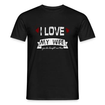 I Love (Heart) My Awesome Wife - Männer T-Shirt - Schwarz - Vorne - AI Model Male 178 light (178cm)