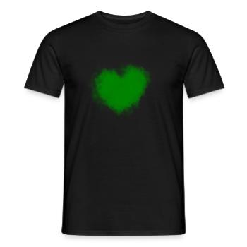 coeur nuages vert doux brouillard fumée ciel art - T-shirt homme - noir - Devant - AI Model Male 178 light (178cm)