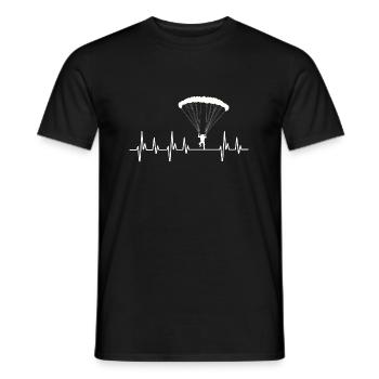 Fallschirm Fallschirmsprung Shirt Herzschlag Mann - Männer T-Shirt - Schwarz - Vorne - AI Model Male 178 light (178cm)