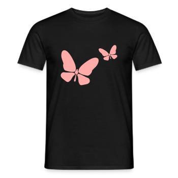 2 butterflies mother and child - Men's T-Shirt - black - Front - AI Model Male 178 light (178cm)