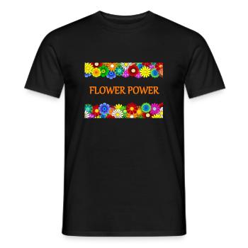 Flower Power - T-shirt homme - noir - Devant - AI Model Male 178 light (178cm)