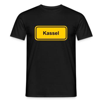 Ortsschild Kassel Ort Schild Ortstafel - Männer T-Shirt - Schwarz - Vorne - AI Model Male 178 light (178cm)