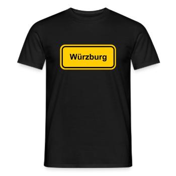 Ortsschild Würzburg Ort Schild Ortstafel Schrift - Männer T-Shirt - Schwarz - Vorne - AI Model Male 178 light (178cm)