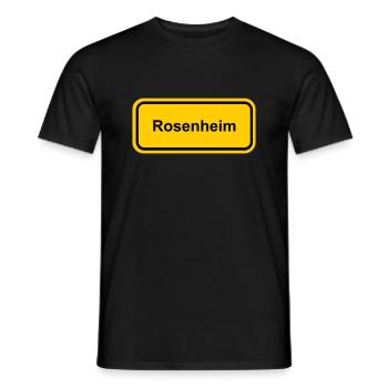 Ortsschild Rosenheim Ort Schild Ortstafel Schrift - Männer T-Shirt - Schwarz - Vorne - AI Model Male 178 light (178cm)