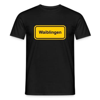 Ortsschild Waiblingen Ort Schild Ortstafel Schrift - Männer T-Shirt - Schwarz - Vorne - AI Model Male 178 light (178cm)