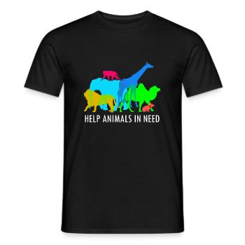 Help Animals in Need Rescue Cats and Dogs - Men's T-Shirt - black - Front - AI Model Male 178 light (178cm)