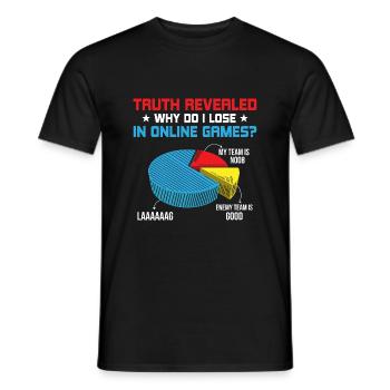 La vérité révélée Pourquoi est-ce que je perds dans les jeux en ligne Lag - T-shirt homme - noir - Devant - AI Model Male 178 light (178cm)