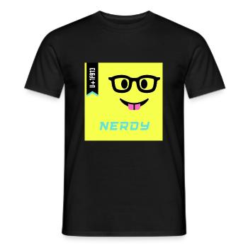 Emoji Day 2022 - Emoji Nerdy - Design A - Männer T-Shirt - Schwarz - Vorne - AI Model Male 178 light (178cm)