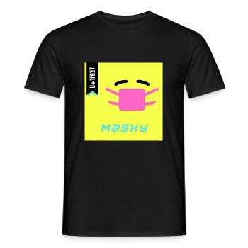 Emoji Day 2022 - Emoji Masky - Design B - Men's T-Shirt - black - Front - AI Model Male 178 light (178cm)