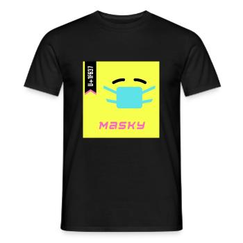 Emoji Day 2022 - Emoji Masky - Design A - Men's T-Shirt - black - Front - AI Model Male 178 light (178cm)