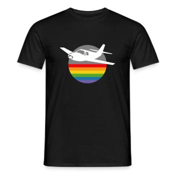 Rainbow Airplane blanc - T-shirt homme - noir - Devant - AI Model Male 178 light (178cm)