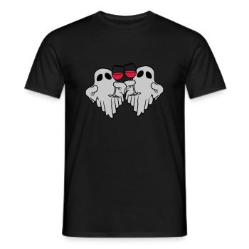 2 Wein trinkende Geister - Männer T-Shirt - Schwarz - Vorne - AI Model Male 178 light (178cm)
