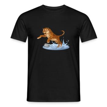 Sauts de tigre - Famille de chats - Animaux - Faune - T-shirt homme - noir - Devant - AI Model Male 178 light (178cm)