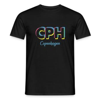 Copenhagen - CPH - Kopenhagen - Dänemark - Denmark - Men's T-Shirt - black - Front - AI Model Male 178 light (178cm)