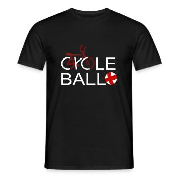 Cycle Ball Fahrrad Schriftzug - Männer T-Shirt - Schwarz - Vorne - AI Model Male 178 light (178cm)