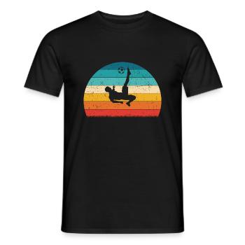 Fußball Vintage Retro Fußballer Geschenk Fußball S - Männer T-Shirt - Schwarz - Vorne - AI Model Male 178 light (178cm)