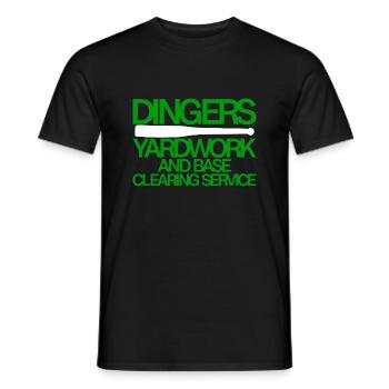 Dingers Yardwork And Base Clearing Service 4 - Men's T-Shirt - black - Front - AI Model Male 178 light (178cm)