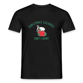 Christmas calories don't count - T-shirt homme - noir - Devant - AI Model Male 178 light (178cm)