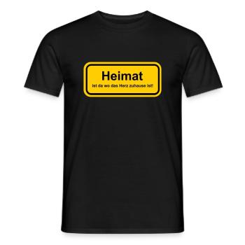 Ortsschild Spruch Heimat Wo das Herz zuhause ist - Männer T-Shirt - Schwarz - Vorne - AI Model Male 178 light (178cm)