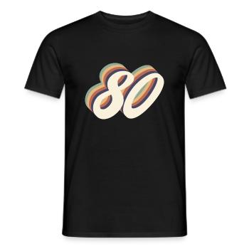Jahrgang zum 80-jährigen Jubiläum - Männer T-Shirt - Schwarz - Vorne - AI Model Male 178 light (178cm)