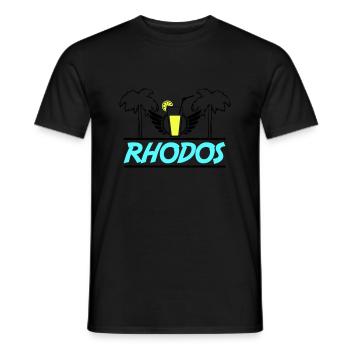rhodos - Männer T-Shirt - Schwarz - Vorne - AI Model Male 178 light (178cm)