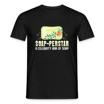 Soap-perstar – A Celebrity Bar Of Soap Soapmaking - Männer T-Shirt - Schwarz - Vorne - AI Model Male 178 light (178cm)